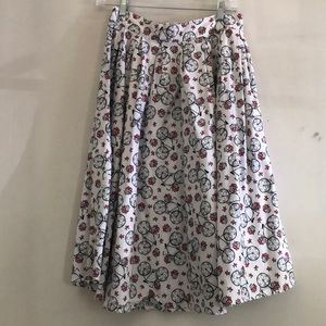 Bicycle Print Circle Skirt